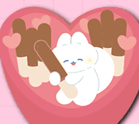 하얀라쿤로우 빼빼롱 스티커