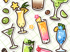 [굿노트] 알록달록 칵테일 친구들 스티커🍸🍹
