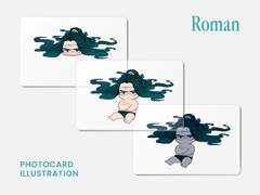 진금룡 물미역 투명 포토카드 도안