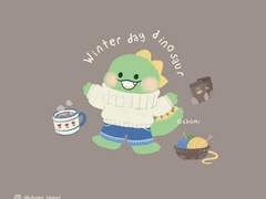 CHOMI│apk 겨울날 아기공룡 카카오톡 테마 - 안드로이드