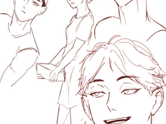 곧.. 그릴.. 사무네 가게에서 알바하는 만화 스케치..