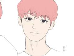 핑크머리 나재민 그리기