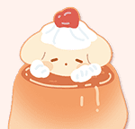 하얀라쿤로우 푸딩 스티커