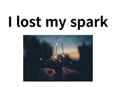 I lost my spark.