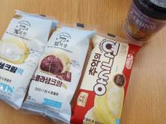 231102 세븐일레븐 아시나요 크림떡, 설목장 쇼콜라생크림떡, 스테비아 율무차