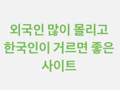 한국인이 거르면 좋은, 외국인 많이 몰리는 사이트 ( 9개 이상 )