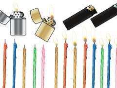 생일 초와 촛불, 라이터, 지포라이터(브러쉬, PNG) -클립스튜디오