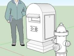 [스케치업 무료배포] 연습용 우체통+소화전