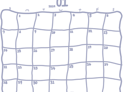 [2024 달력] 1~12월 낙서 달력 (+ 만년달력)