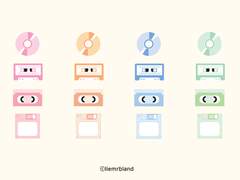 빈티지 플레이어 스티커