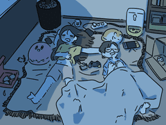 의도찮게 바닥에서 자버리게 된 날