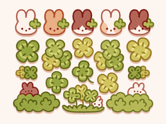 [굿노트] 행운토끼와 클로버 스티커 & PC 아이콘