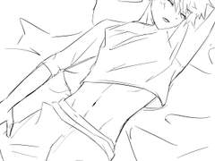 데쿠침대에서 자는 캇쨩