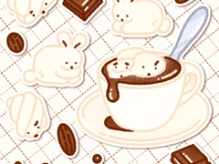 [굿노트] 말랑 마시멜로 핫초코 친구들 스티커