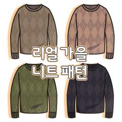 리얼 가을 니트 패턴 판매