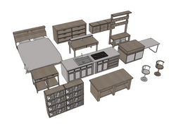 [스케치업] 주택 인테리어 소품 웹툰 스케치업 12종 모음 / 웹툰 배경 스케치업 skp