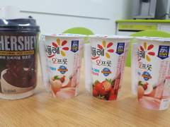 231118 CU 허쉬 오리지널 핫초코, 요플레 오프룻 복숭아컵 후기