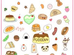 [굿노트 스티커] 모에모에 음식 스티커