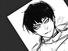 신뢰 손그림 흑백 커미션