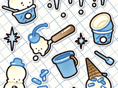 [굿노트] 시원해요 크림눈사람 친구들 스티커