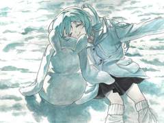 [ 고1 김서이 ] 눈 밭 소녀 & 어둠이 무서운 유령 & 캐리커쳐