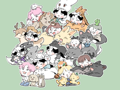 와글와글 조각 스티커 도안