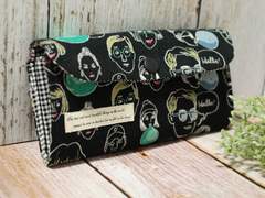 핸드메이드 블랙 일러스트 장지갑