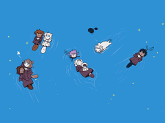 고대인 해달 별바다 바탕화면