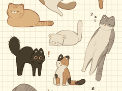 고양이들을 담은 굿노트 스티커!