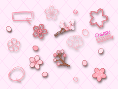 벚꽃잎 휘날리며 굿노트 스티커