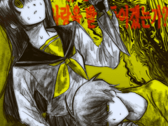 청박 흑백 일러스트 커미션