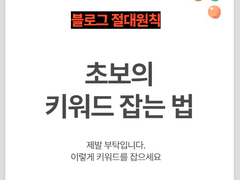 초보 블로거의 키워드 잡기 (제목 정하기)