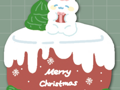 하얀라쿤로우 크리스마스 케이크 스티커