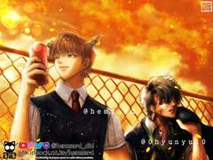 with 현율 합작 일러스트 모음