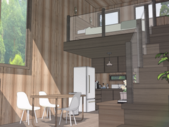 [스케치업] 별장 스타일의 복층 원룸 주택(무료 리뉴얼/2가지 스타일 제공) / 웹툰 배경 스케치업 skp