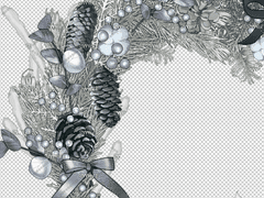 [ 웹툰, 일러스트 소재 ] 크리스마스 리스 화상소재 분할 업로드