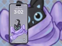 12월 검은 고양이 배경화면