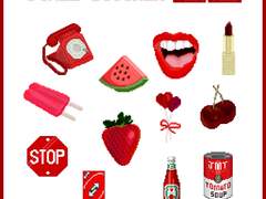 [굿노트 스티커] 픽셀 심플 스티커 ver. red