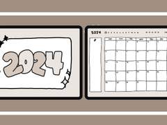 2024 날짜형 하이퍼링크 베이지 다이어리