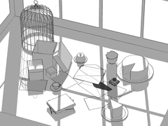 책상 위 상황 표현 스케치업 배포