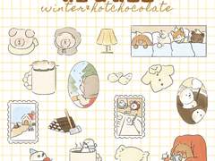 겨울과 핫초코 굿노트 스티커