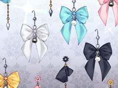 [심플 소재] 어디서나 착! 붙는 실크 리본 귀걸이 B (10종)