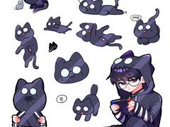 원냥이 스티커 도안