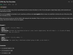 [2023.12.20] 2706. Buy Two Chocolates