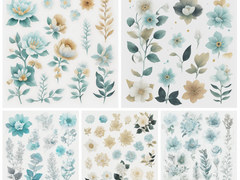 AI 생성형 이미지 - 빈티지 꽃 일러스트 모음