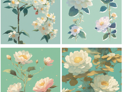 AI 생성형 이미지 - 빈티지 꽃 일러스트 모음