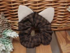 핸드메이드 고양이귀 스크런치