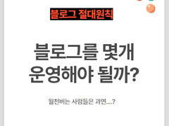 월천 버는 사람들은 블로그를 몇 개나 운영할까?