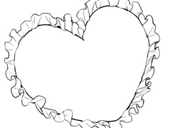 프릴 달린 하트 쿠션