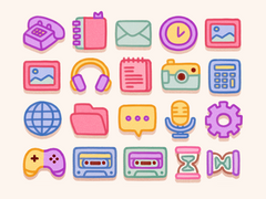 [아이콘] 말랑이 레트로 PC 아이콘 & 굿노트 스티커 2탄